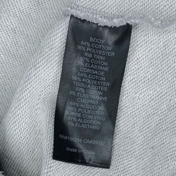 Joe's Jeans Sweatshirt sz M * Distressed Zipper Back Heather Gray Destructed - Picture 5 of 5